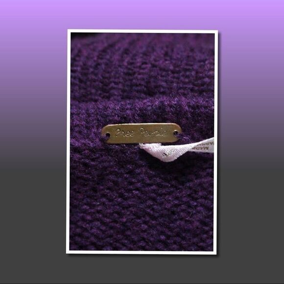 Free People Purple Wool Button Cardigan Sweater S - Picture 6 of 6